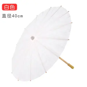 Wholesale Chinese Cheap White Wedding Paper Parasol Umbrella With Logo