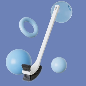 Sanga Eco-Friendly Black TPR+PP Toilet Brush and Holder Set with Bristles for Bathroom Use - Product Image 2