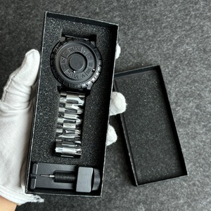 PINTIME Cartoon Antique Luxury Quartz Magnetic Rolling Pointer <b>Men's</b> Stainless Steel Alloy <b>Bracelet</b> Wristwatch - Product Image 2