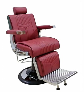 Sillón de Peluquería Vintage con Respaldo Alto, Exclusivo para Salón de Belleza, Plegable y Ajustable para Afeitado y Peluquería - Product Image 1