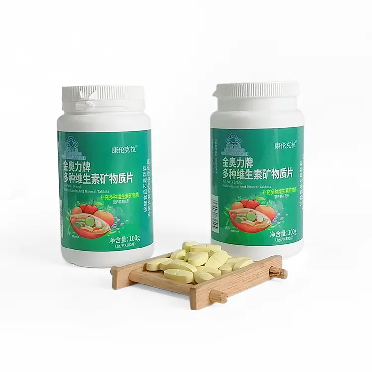 Jinaoli Tablet Mineral Multivitamin suplemen nutrisi Vitamin 2 kali sehari, 1 Tablet setiap kali 2 botol vitamin dan