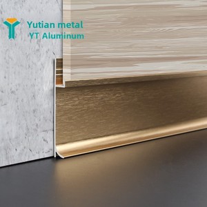 Battiscopa Moderno a Incasso in Lega di Alluminio 5/9/12/18 mm, Pannello di Protezione Murale, Impiallacciatura in <span class=keywords><strong>Legno</strong></span>, Cartongesso Nascosto - Product Image 4