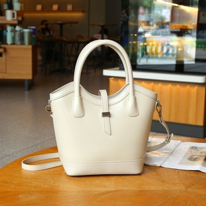 Ando <b>Bag</b> Genuine Cowhide Leather Bucket <b>Bag</b> Women Vintage Top Handle Tote with Detachable <b>Shoulder</b> Strap - Product Image 3