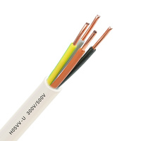 Cables Eléctricos de Cobre Trenzado de 2 Hilos, Clase 1, 300/500V H05VV-U, 450/750V H07VV-U, BVV, con Aislamiento de PVC para Construcción
