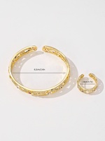 Bijoux de mode religieux, ensembles de bracelets et de bagues, accessoires unisexes, laiton plaqué or, zircon