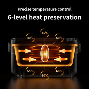 Herrfilk 1200ml tự sưởi ấm Hộp Ăn Trưa cầm tay pin Powered nóng Hộp Ăn Trưa có thể sạc lại không dây điện Hộp Ăn Trưa - Product Image 4