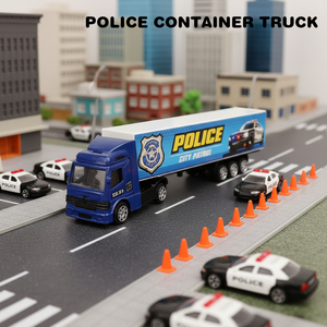 KSF 1:64 Camion jouet miniature en alliage métallique <span class=keywords><strong>vert</strong></span> bleu jaune rouge OEM avec <span class=keywords><strong>remorque</strong></span> et conteneur coulissant - Product Image 4