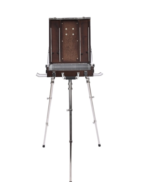 Huixishi Art Professional Adjustable French Style Portable Tripod Sketchbox Easel with Wood Metal Legs for Field Studio Painting