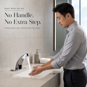 Rubinetto Miscelatore Automatico <span class=keywords><strong>per</strong></span> Lavabo, Senza Contatto, a Infrarossi, Induttivo, con Sensore Touchless <span class=keywords><strong>per</strong></span> <span class=keywords><strong>Bagno</strong></span> - Product Image 2
