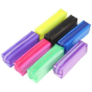 กล่องดินสอสำหรับนักเรียน  กระเป๋าใส่ปากกาสีสันสดใส  ความจุขนาดใหญ่  วัสดุ PVC  มองเห็นได้ชัดเจน  ซองใส่ดินสอ  อุปกรณ์เครื่องเขียน  รับทำโลโก้ตามสั่ง - Product Image 1