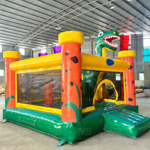 Château gonflable dinosaure de qualité commerciale avec toboggan, en PVC, pour location de fêtes d'enfants, avec souffleur - Product Image 4