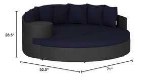Chaise longue <span class=keywords><strong>de</strong></span> patio d'extérieur en rotin tressé Modway Sojourn, tissu bleu marine durable, design moderne <span class=keywords><strong>pour</strong></span> les cours, les hôtels et les villas - Product Image 6