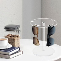 Support de lunettes de soleil en acrylique avec support rotatif à 360 degrés pour lunettes de vue, organisateur de table en verre transparent