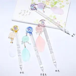 Nouveaux stylos <span class=keywords><strong>plume</strong></span> en cristal éblouissants chauds stylo à encre scintillant pour fille attrape-rêves outil de <span class=keywords><strong>calligraphie</strong></span> en verre stylo à tremper - Product Image 2