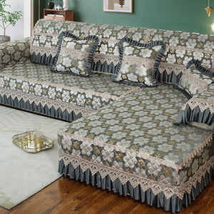 美式全包沙发套客厅欧式Lshape靠背沙发沙发套四季通用11件套沙发套 - Product Image 3