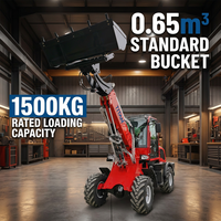 Livraison Gratuite TITAN 1.6 tonne Mini Chargeuse Agricole sur Roues Diesel Haute Efficacité Chargeuse Frontale Télescopique 55KW EPA4 Euro5 Pompe à Roulement