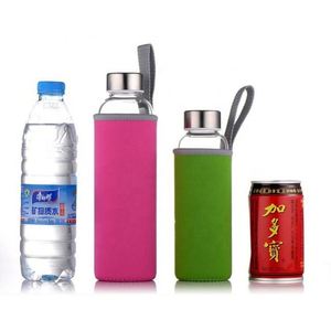 Portable Heat-resistant Neoprene Material 3mm Thick with Handle Strap <b>Water</b> <b>Bottle</b> Holder Glass <b>Bottle</b> Sleeves - Product Image 4