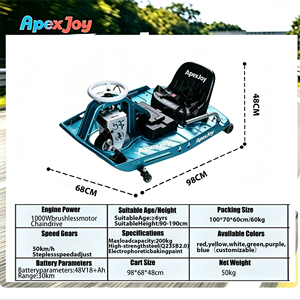 ApexJoy Drift <span class=keywords><strong>Go</strong></span> <span class=keywords><strong>Kart</strong></span> F3 - <span class=keywords><strong>Go</strong></span> <span class=keywords><strong>Kart</strong></span> Elettrico da Drift 3000W Brushless, <span class=keywords><strong>Batteria</strong></span> al Litio 48V 18Ah, Velocità Massima 60km/h, Carico Massimo 200kg, per Adulti e Bambini, OEM ODM - Product Image 2