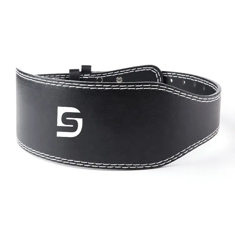 Custom Logo Fitness Training Lifting Black Weight Power Lifting Leather Lever Gym Belt