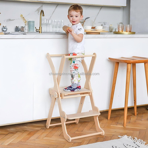 Tabouret d'apprentissage pour tout-petits, table d'alimentation Waldorf Montessori, tour d'apprentissage de cuisine, bureau et chaise, chaise pliable pour enfants - Product Image 4