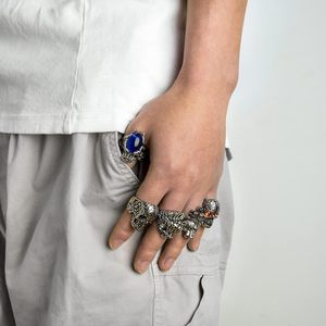 Anillos Vintage Punk de Aleación con Calavera de Demonio y Serpiente, Estilo Gótico Biker, Ajustables para Hombre con Esqueleto, Calavera, Ojo del Diablo y <span class=keywords><strong>Garra</strong></span> de Dragón Chino - Product Image 2