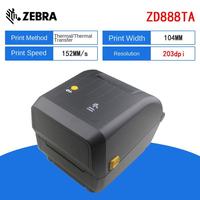 Printer Barcode ZEBRA ZD888TA/ZD888CR Ramah Pengguna, Hemat Biaya, untuk Kurir, Pakaian, Label Kertas Berlapis, Stok Label Kertas Perak Doff