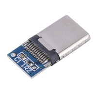 Conector Tipo C Macho de 4 Pines con PCB Integrado, Resistencia de 56K y Condensador de 10nF, Carga Estable y Transferencia de Datos