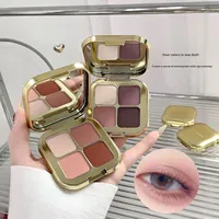 Palette de fards à paupières miniatures en gros, 4 couleurs, pailletés, métalliques, sans talc, résistants à la transpiration, faible MOQ, personnalisables