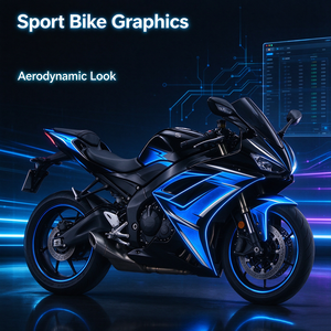 Autocollants graphiques complets pour moto imperméables, kit d'autocollants en vinyle autocollants pour moto - Product Image 2