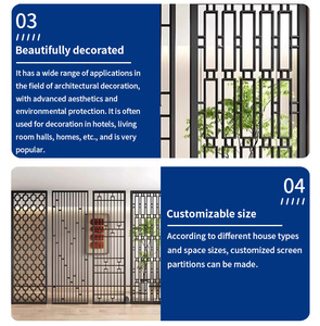 Séparateurs de pièces de luxe Cloisons écran pour diviseur intérieur de maison pour salon Cloisons métalliques Séparations de pièces - Product Image 4