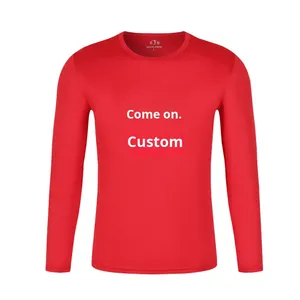 T-shirt de sport personnalisé pour homme, 100 % fibre de polyester, long, respirant, en coton - Product Image 4