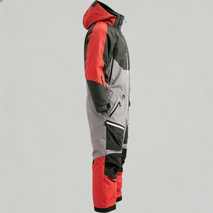 Combinaison de ski imperméable pour homme, grande taille, à capuche, avec logo personnalisé, vente en gros OEM, combinaison de <span class=keywords><strong>snowboard</strong></span> d'hiver à blocs de couleur - Product Image 3