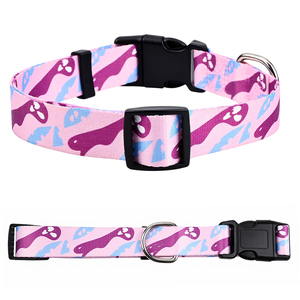 Nouveau collier pour chien réglable à libération rapide de la série Happy Custom Playful avec anneau en D, en polyester, motif imprimé - Product Image 1