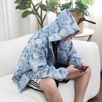 Blouson bomber respirant et écologique sur le thème de 'La Nuit étoilée' de Van Gogh, personnalisé, à capuche pour homme
