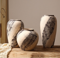Set Vas Keramik Handmade RYLAVA Wabi Sabi, Vas Meja dengan Tekstur Distressed, Desain Modern, Ringan, Dekorasi Rumah, Cocok untuk Bunga Kering