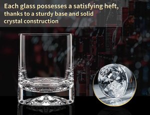 Vasos de Cristal Soplado a Mano <span class=keywords><strong>para</strong></span> Cócteles Doble Old Fashioned, Vasos de Whisky Sólidos, Vasos Lowball - Product Image 1