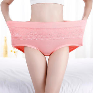 Ajouter de l'engrais pour augmenter les sous-vêtements en coton pur et doux pour femmes dentelle <span class=keywords><strong>sexy</strong></span> taille haute respirante peignée fabricants en gros - Product Image 4