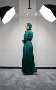 Abaya in Lana Tinta Unita Stile <span class=keywords><strong>Turco</strong></span> Lunghezza Caviglia con Cintura - Set Due Pezzi Moda Musulmana # Abaya, Caftano, Tunica, Vestito, Kimono - Product Image 5