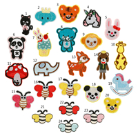 Patchs brodés à la main en twill avec des animaux mignons, à coller au fer, cerf, cheval, abeille