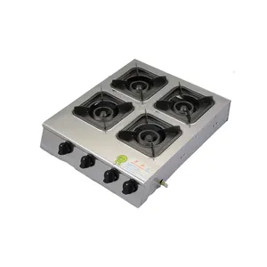 Poêle en fonte à allumage automatique en acier inoxydable de haute qualité, support de poêle à flamme bleue, plaques de cuisson à 4 brûleurs, cuisinière à gaz pour la cuisine domestique