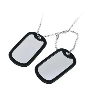 Military Dog Tags - Custom Embossed Brass Tags with Chains and Silencers