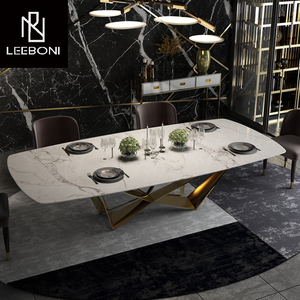 Ý Thiết Kế Mới Tùy Chỉnh Nhà Máy Giá Nhà Hàng Bàn Ăn Sang Trọng Hiện Đại Bằng Đá Cẩm Thạch Phòng Ăn Bảng - Product Image 3