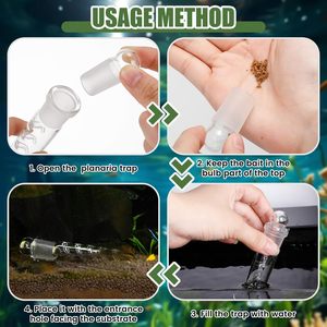 Piège à planaires à 5 trous pour aquarium, 200 ml, en verre transparent, pour crevettes naines et crevettes rouges - Product Image 4