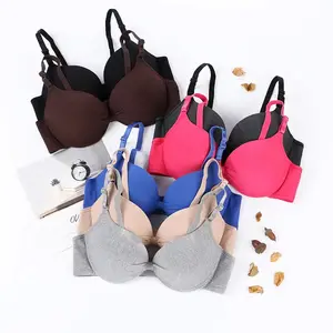 Sans couture profonde V une pièce découpé au laser femmes Push Up tous les jours dormir filles confortable sans fil doux respirant soutien-gorge