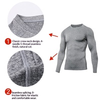 Breathable Lightweight <strong>Men's</strong> Athletic Base Layer <strong>Top</strong> Long Sleeve <strong>Compression</strong> <strong>Shirt</strong> with Custom Logo for Winter Sports Daily Wear