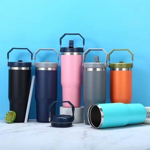 Gobelet isotherme à double paroi avec poignée latérale, 30 oz, en acier inoxydable, pour voiture, bureau et extérieur - Product Image 6