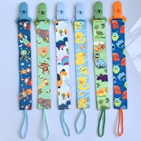 Attache-tétine universelle en tissu pour bébé, motif animalier de dessin animé, sans BPA, pour garçons et filles