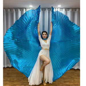 Costume de scène de danse du ventre pour adultes, ailes argentées en polyester, style oriental égyptien <span class=keywords><strong>indien</strong></span> arabe - Product Image 4