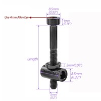 Kit de vis de fixation pour selle de vélo, boulons en titane GR5 avec écrou et rondelle M5X30, anodisés arc-en-ciel, résistants à la corrosion, pour tige de selle de vélo