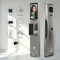 Serrure de porte intelligente biométrique TUYA3D avec reconnaissance faciale et caméra, contrôle par application, carte mémoire et code, pour portes en bois/aluminium